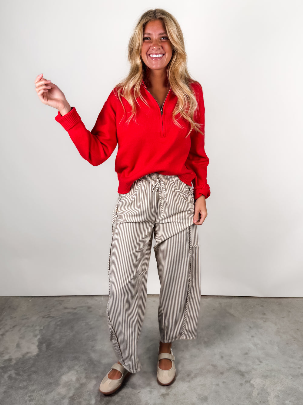 Maybe Friday Half Zip Sweater