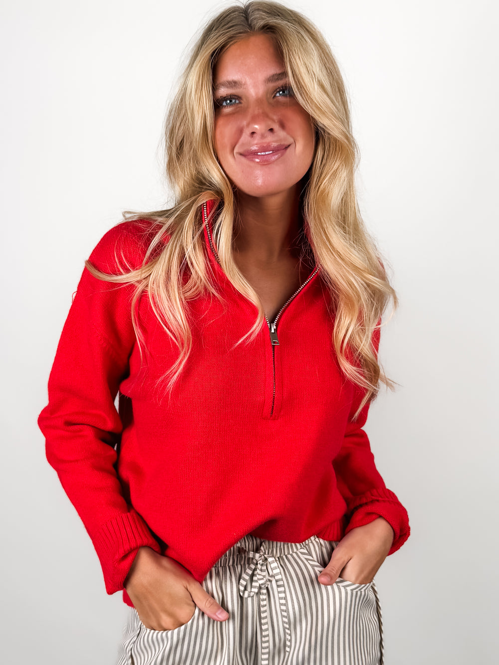 Maybe Friday Half Zip Sweater