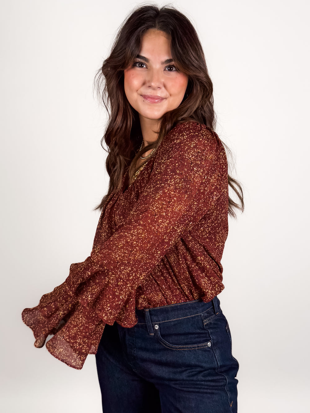 Candlelight Ruffle Sleeve Blouse