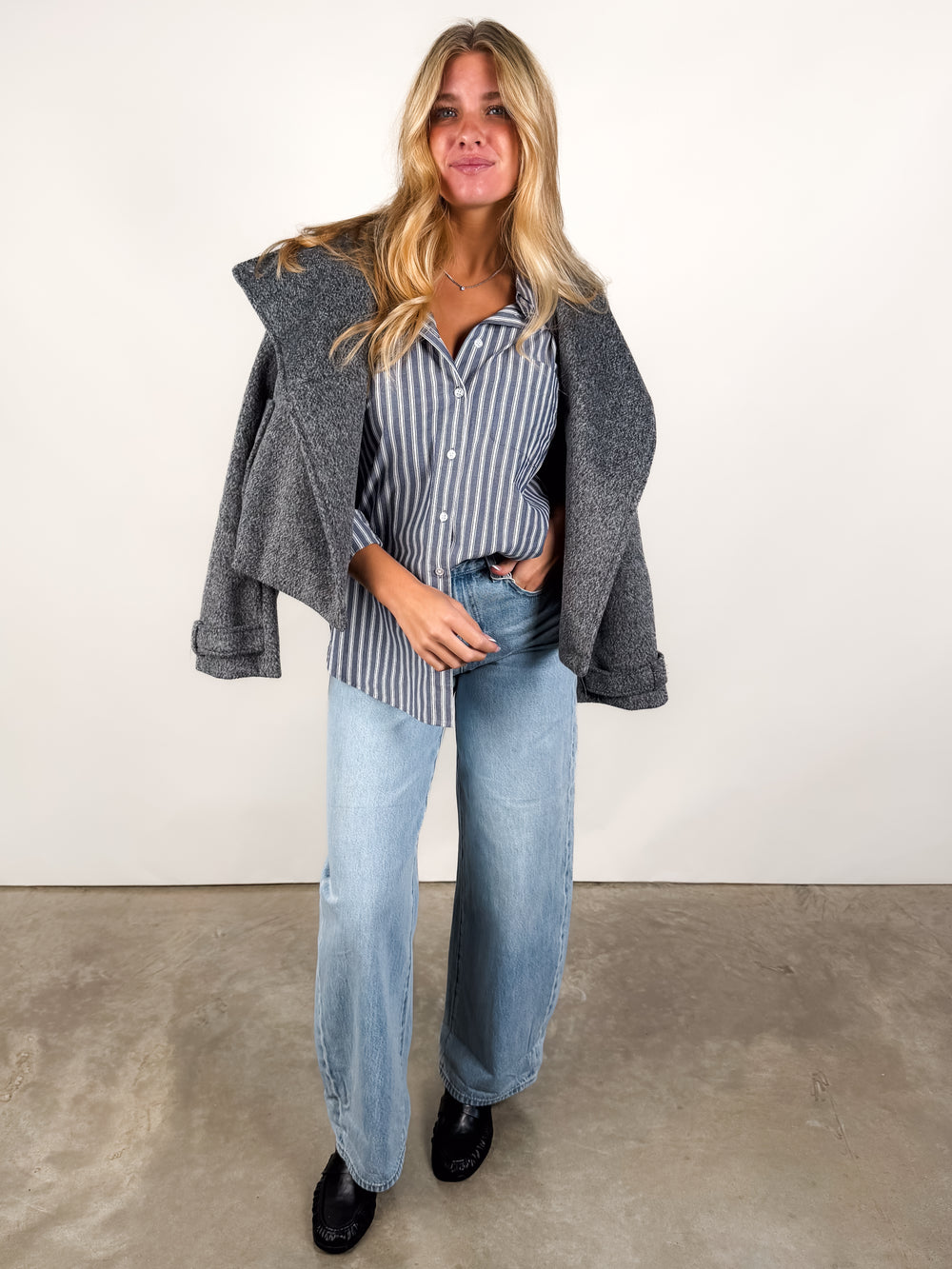 The Gallery Striped Button Up