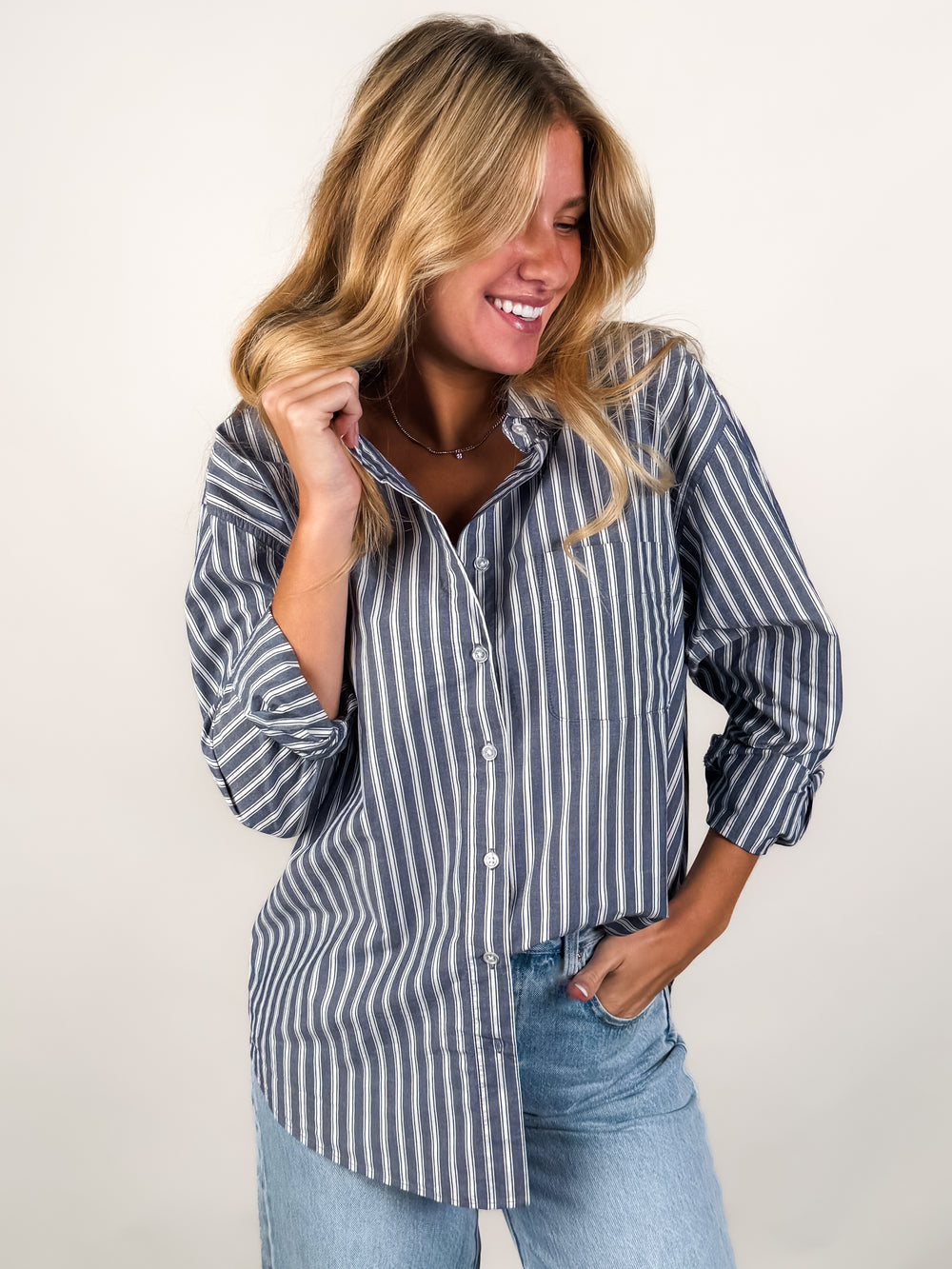 The Gallery Striped Button Up