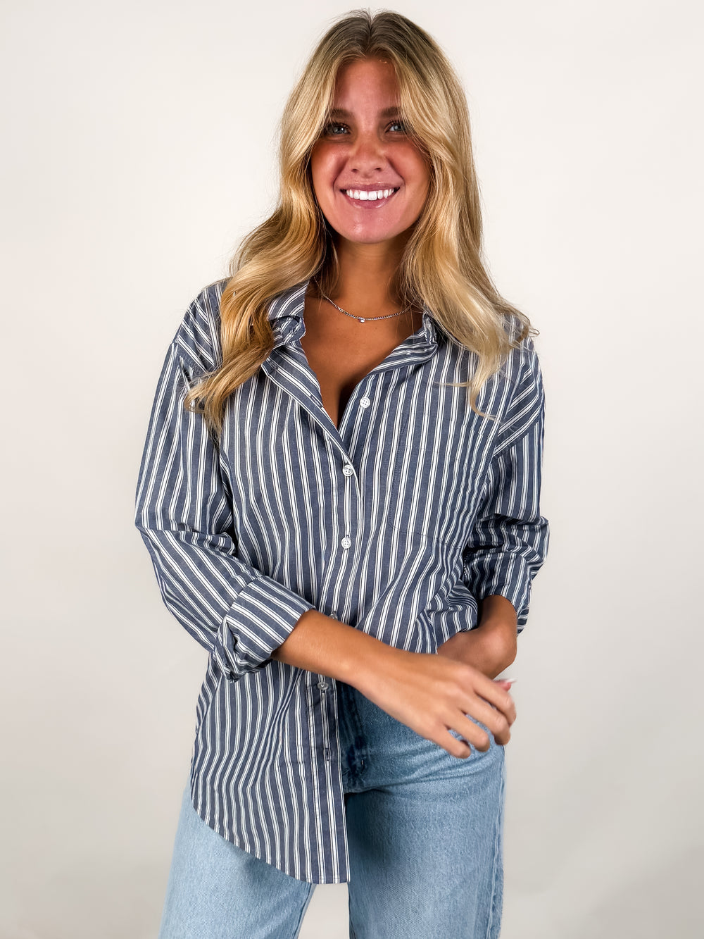 The Gallery Striped Button Up