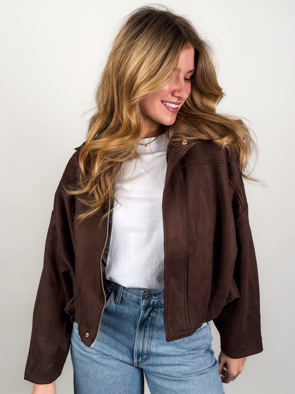 Suede Bomber Jacket