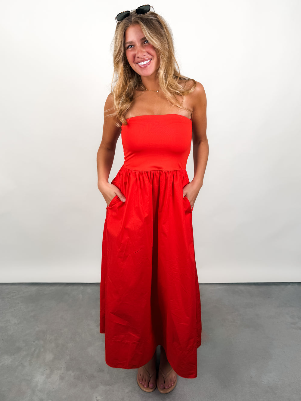 Sunsought Strapless Midi Dress