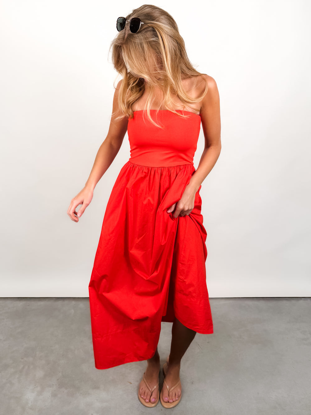 Sunsought Strapless Midi Dress