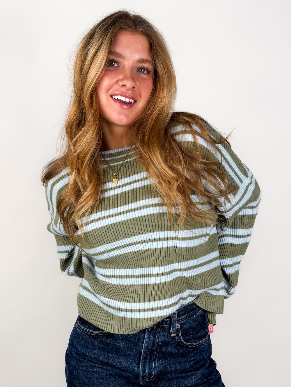 Missing Someone Striped Sweater