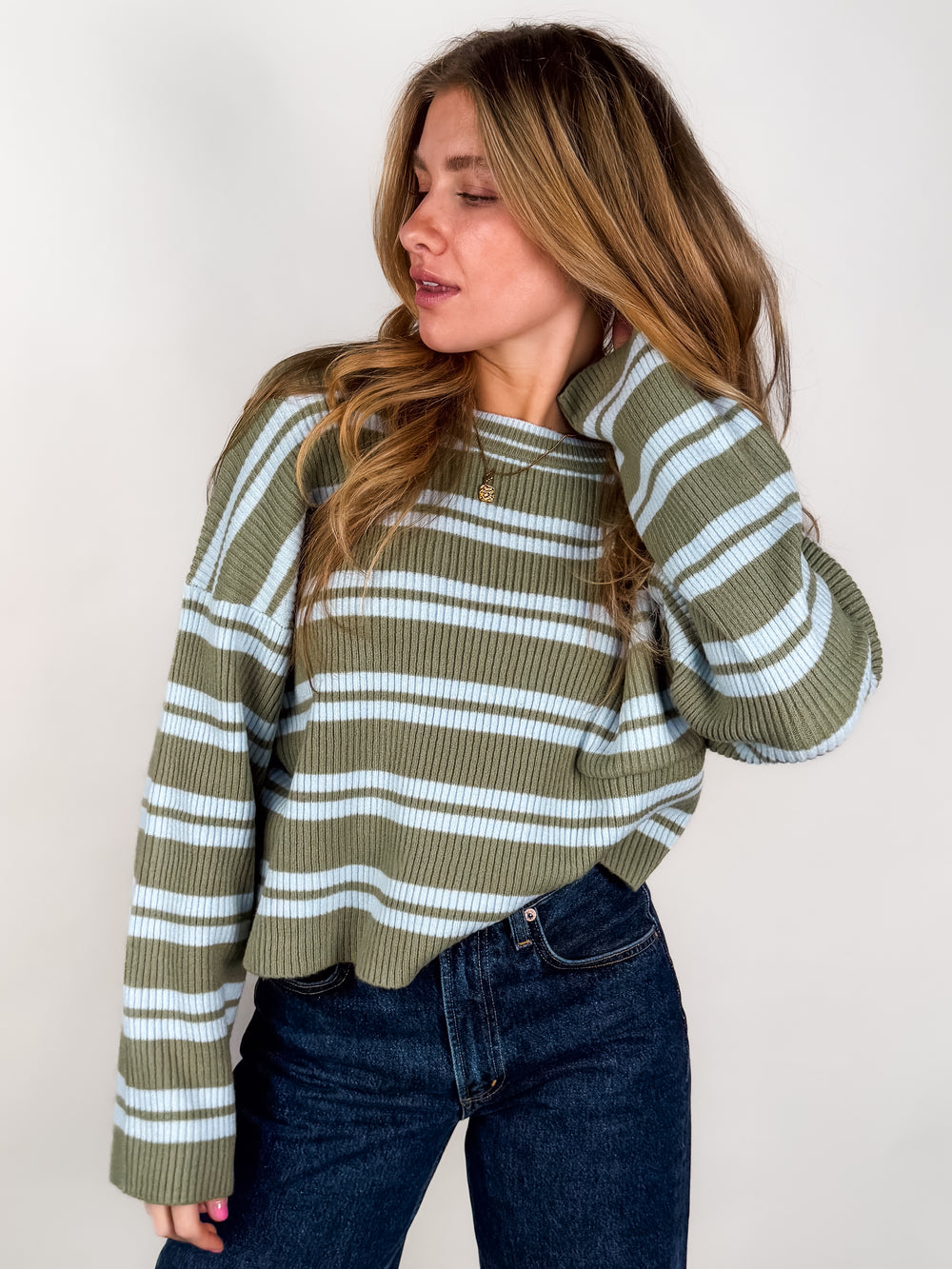 Missing Someone Striped Sweater