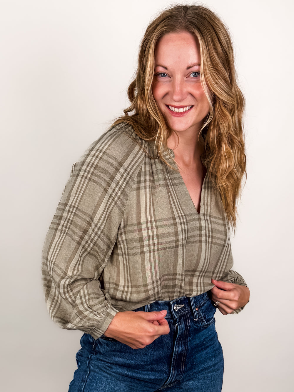 Eyes On the Road Plaid Blouse