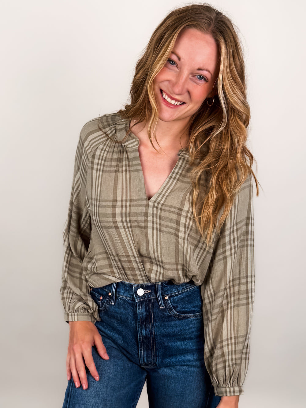 Eyes On the Road Plaid Blouse