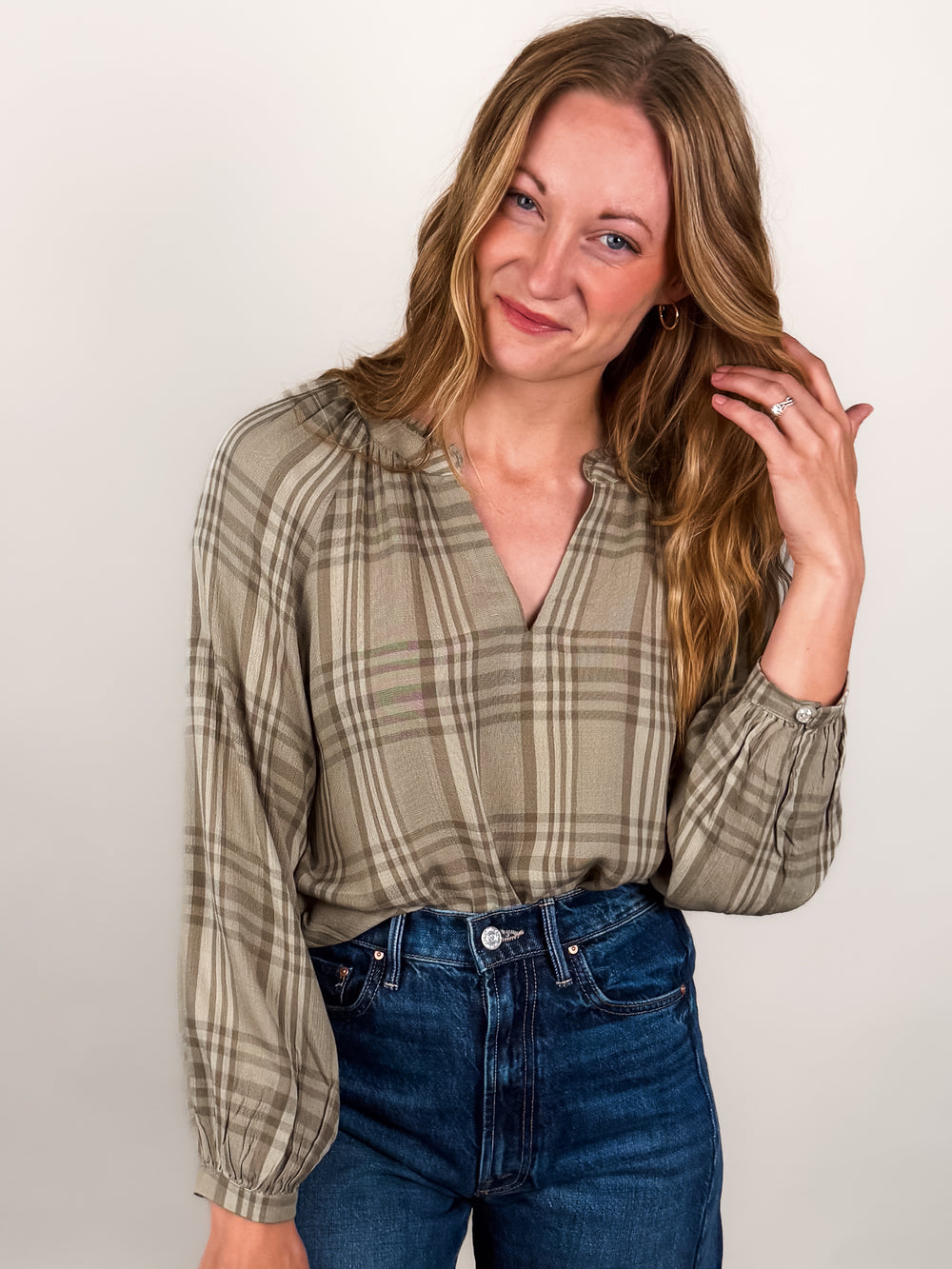 Eyes On the Road Plaid Blouse