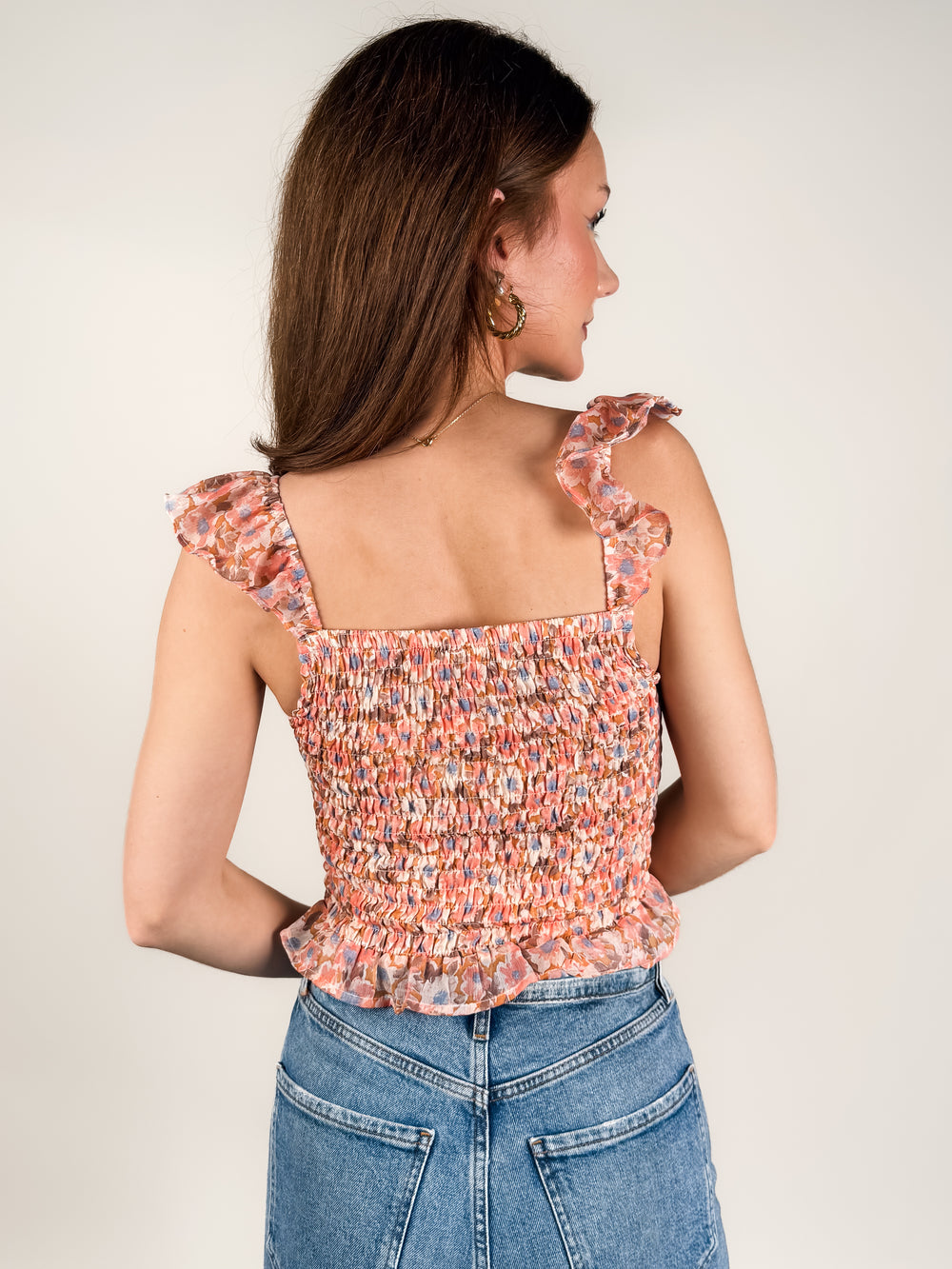 All Those Lazy Days Floral Ruffle Top