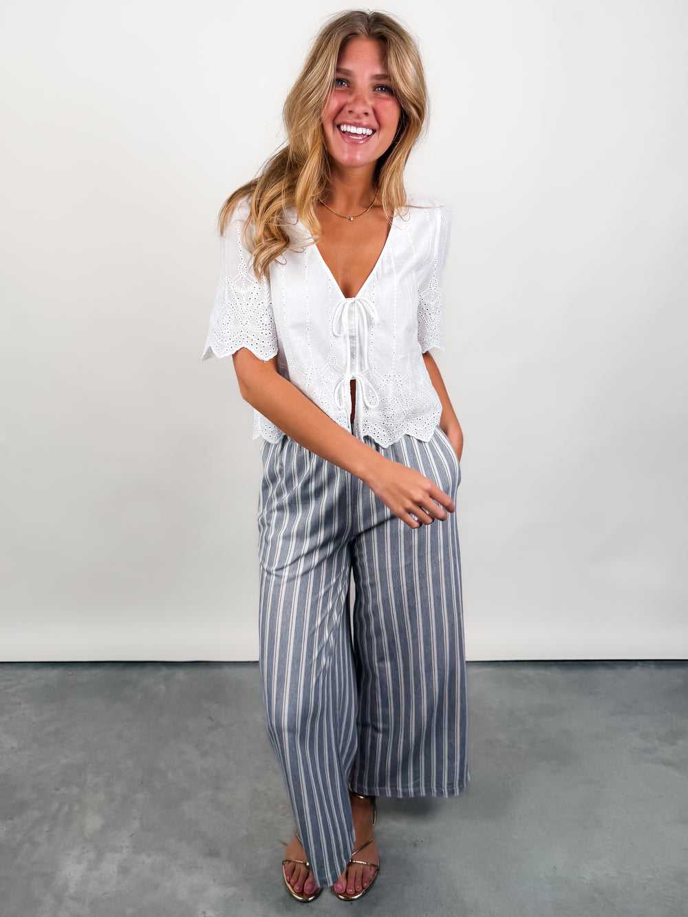Oceanside Embroidered Top