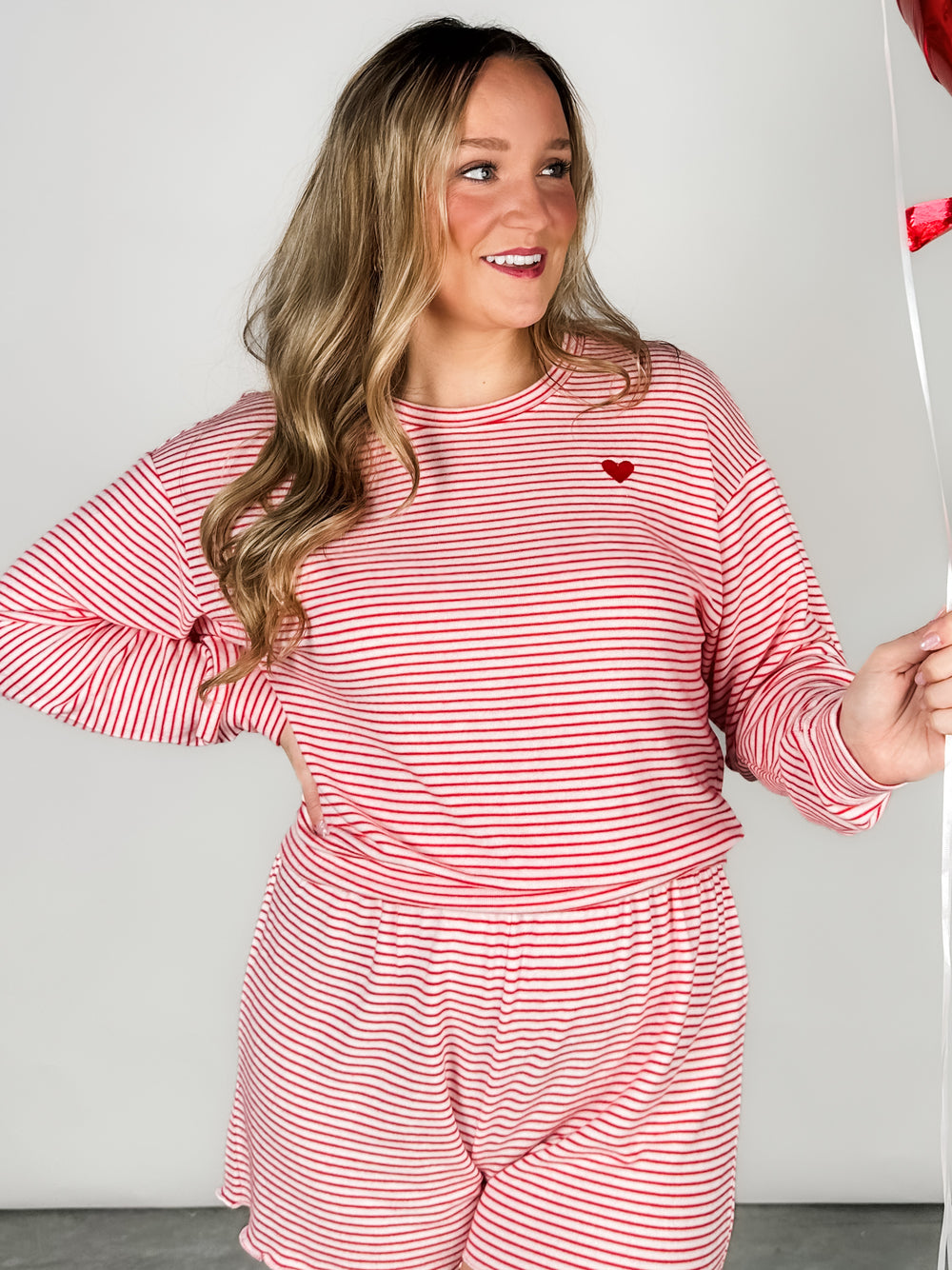 Bisous Stripe Long Sleeve Top