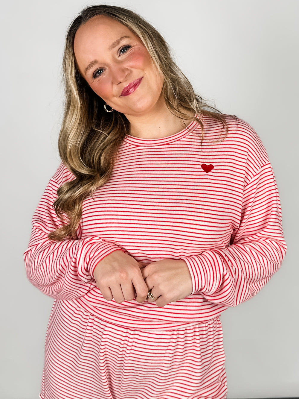 Bisous Stripe Long Sleeve Top