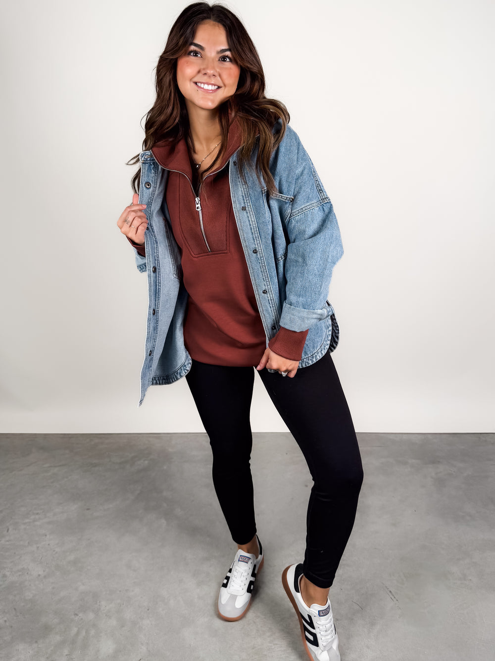 Xina Half Zip Longline Sweat