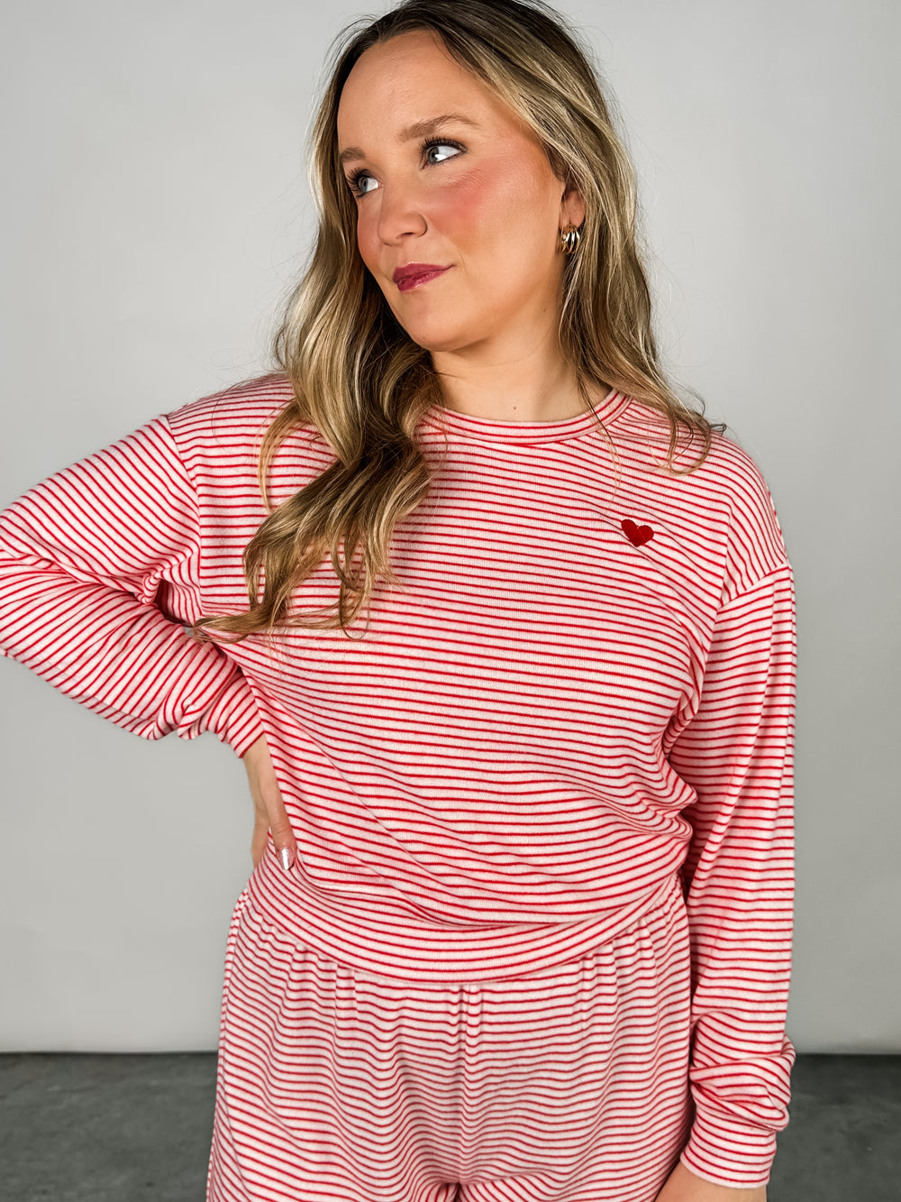 Bisous Stripe Long Sleeve Top