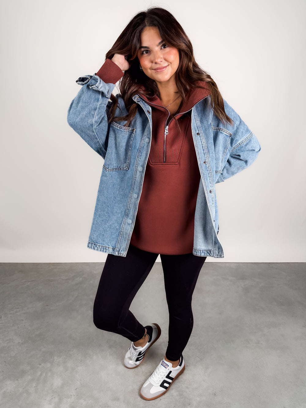 Xina Half Zip Longline Sweat