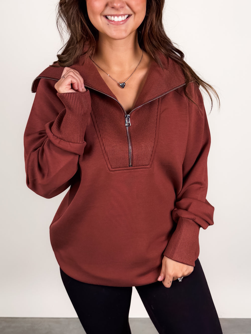 Xina Half Zip Longline Sweat