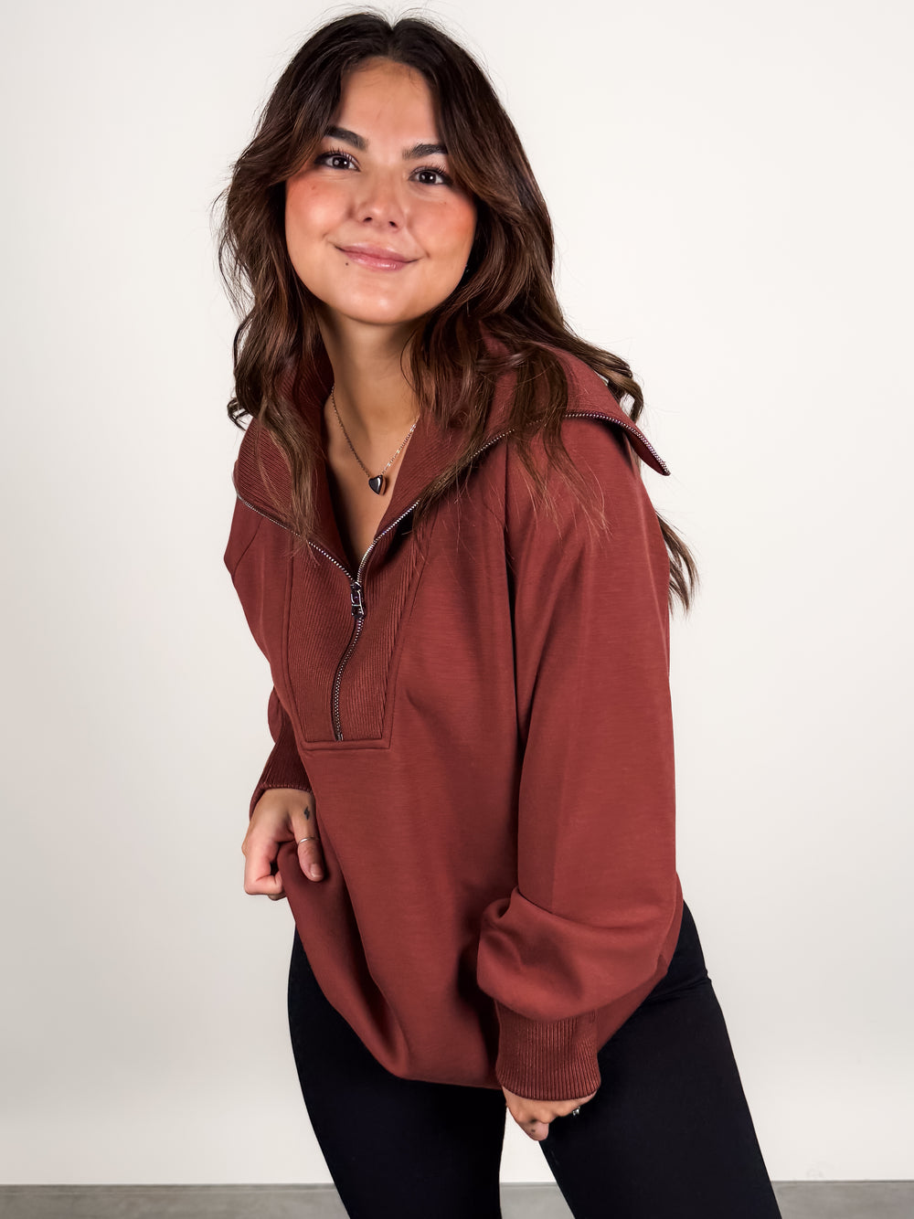 Xina Half Zip Longline Sweat