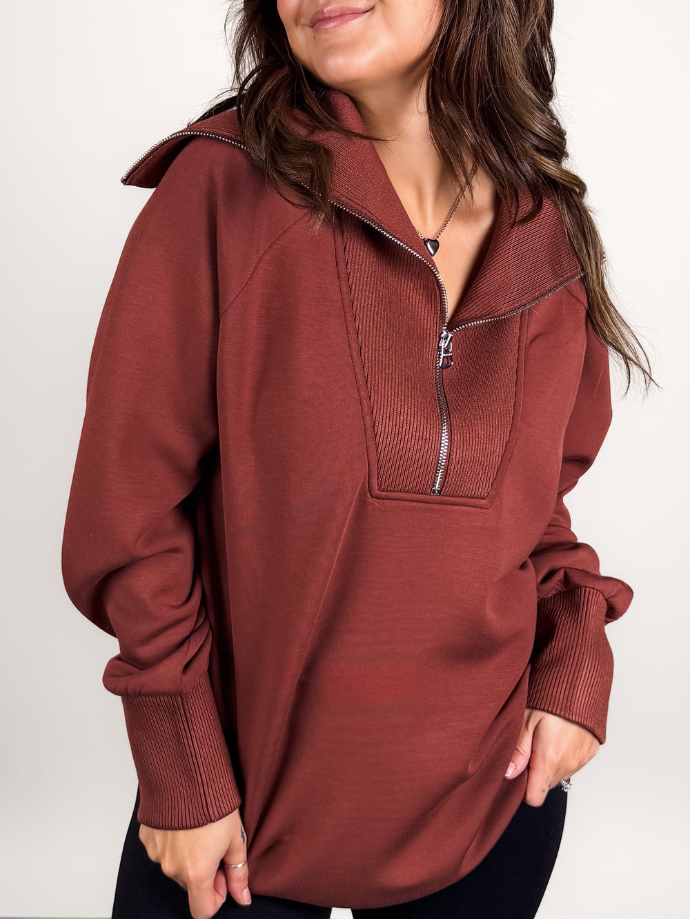 Xina Half Zip Longline Sweat