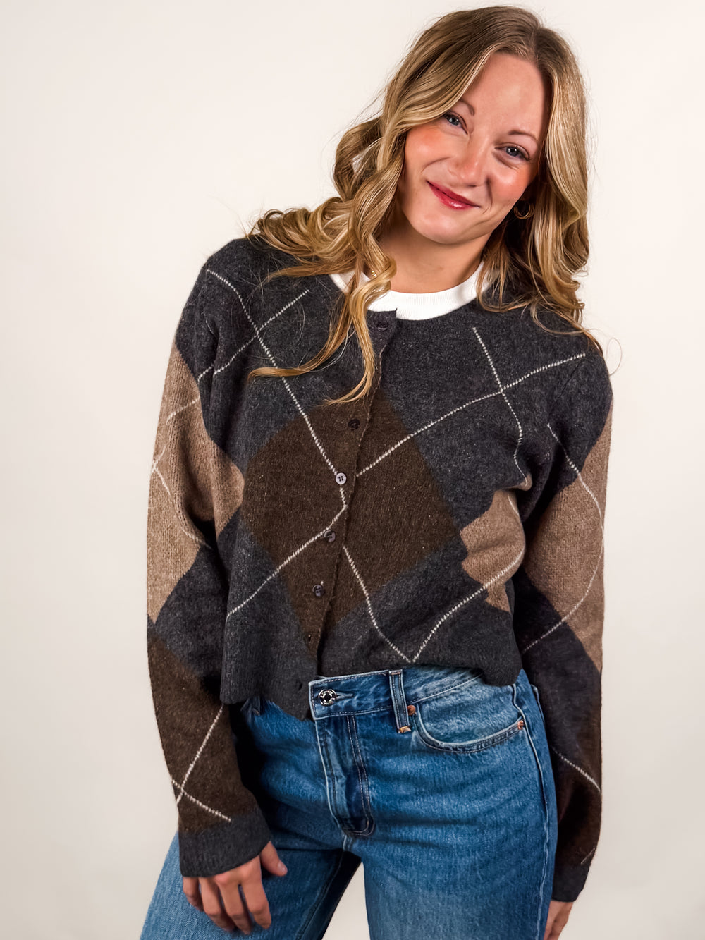 Medina Argyle Cardigan