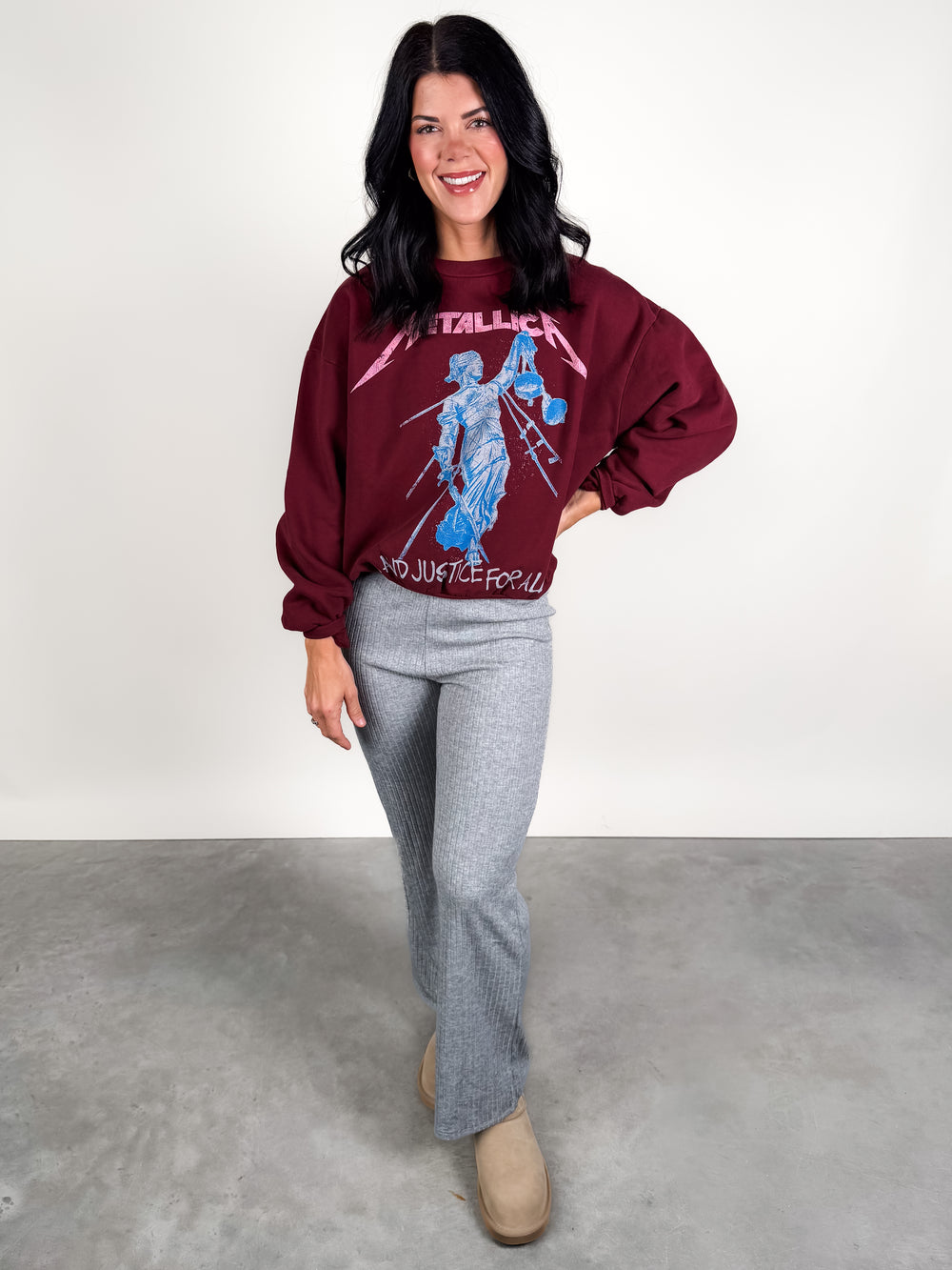 Metallica Justice For All Oversized Crew Sweatshirt