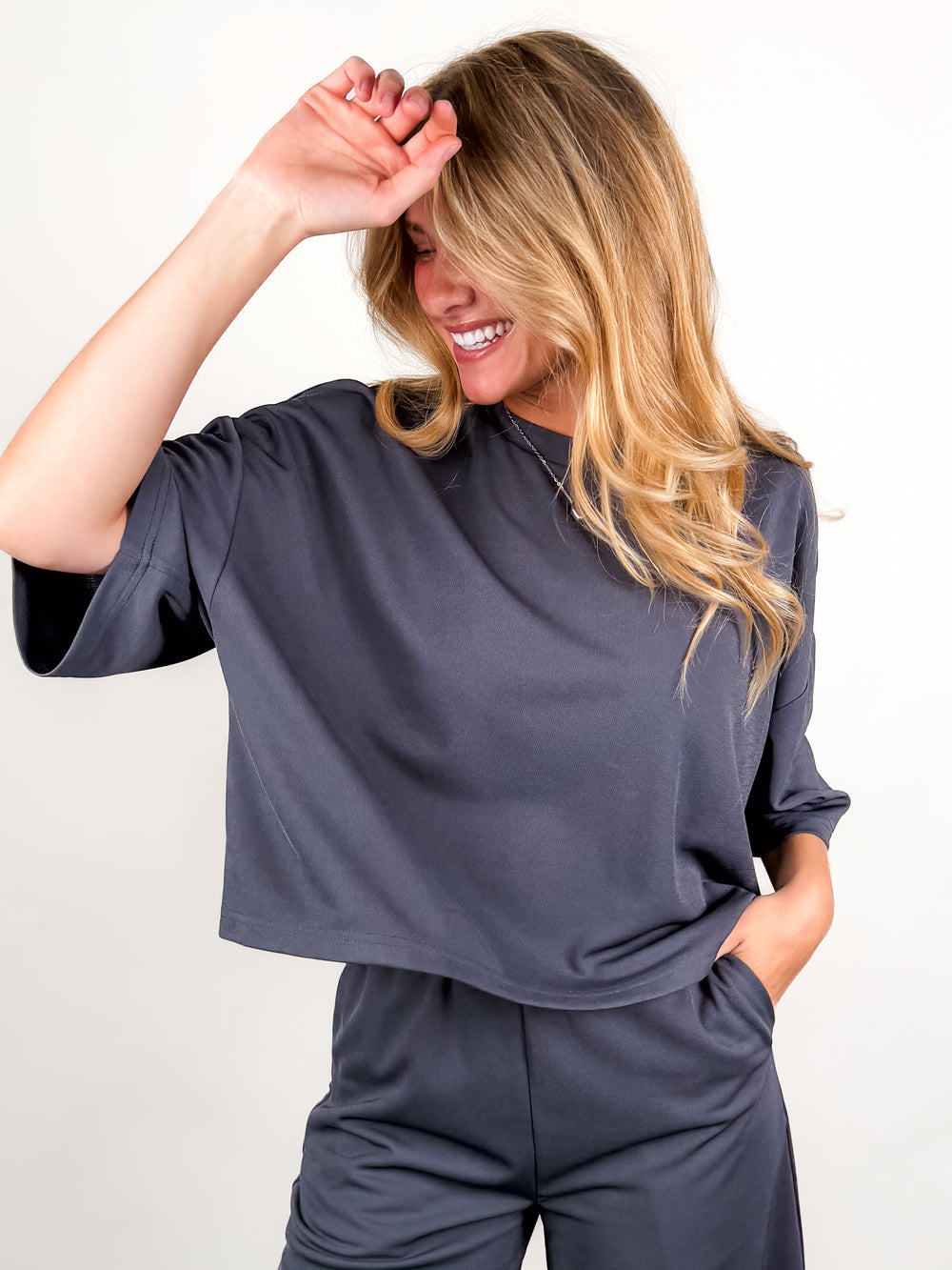 The Question Crop Boxy Knit Top