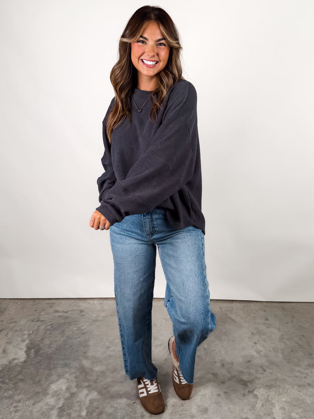 Stand Up Ribbed Sweatshirt