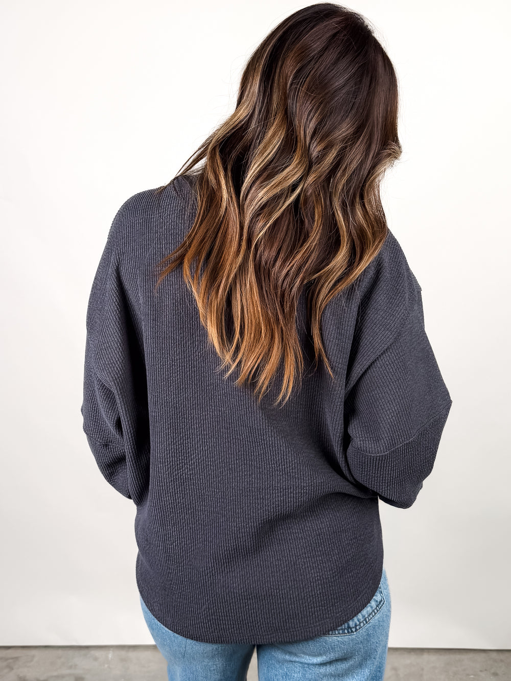 Stand Up Ribbed Sweatshirt