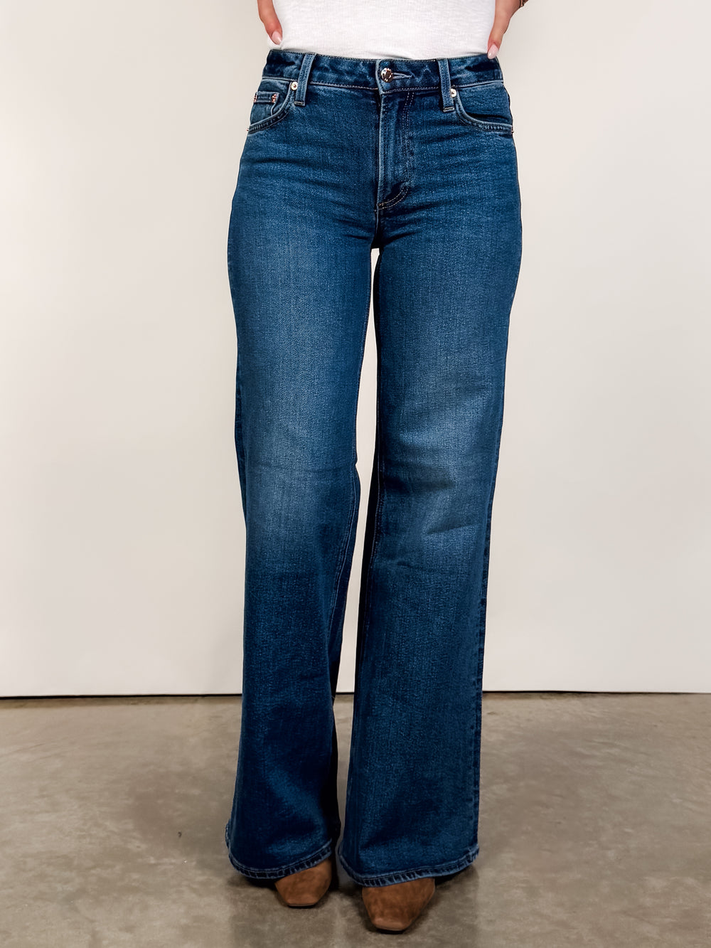 Vivian Mid Rise Wide Leg in Blue Depths