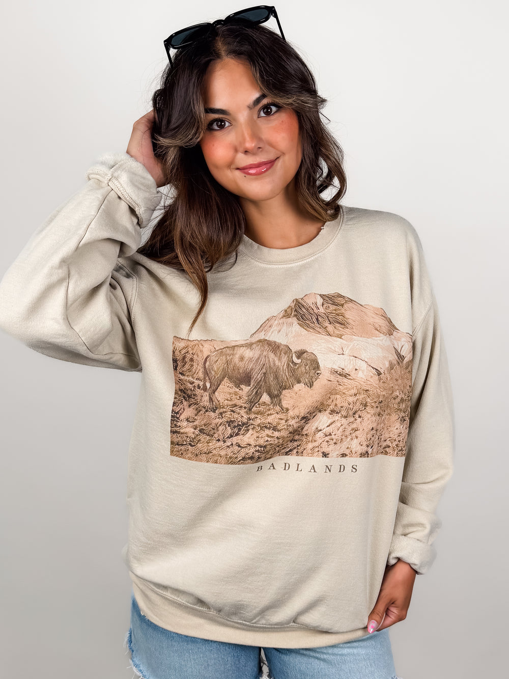 Badlands Bison Graphic Sweatshirt