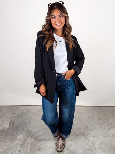 oversized black blazer 