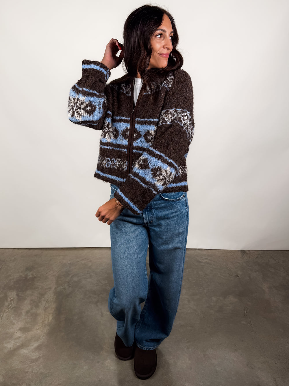 Through This Journey Zip Through Sweater