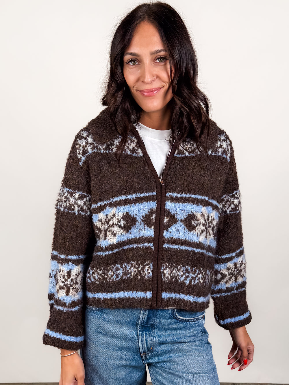 Through This Journey Zip Through Sweater
