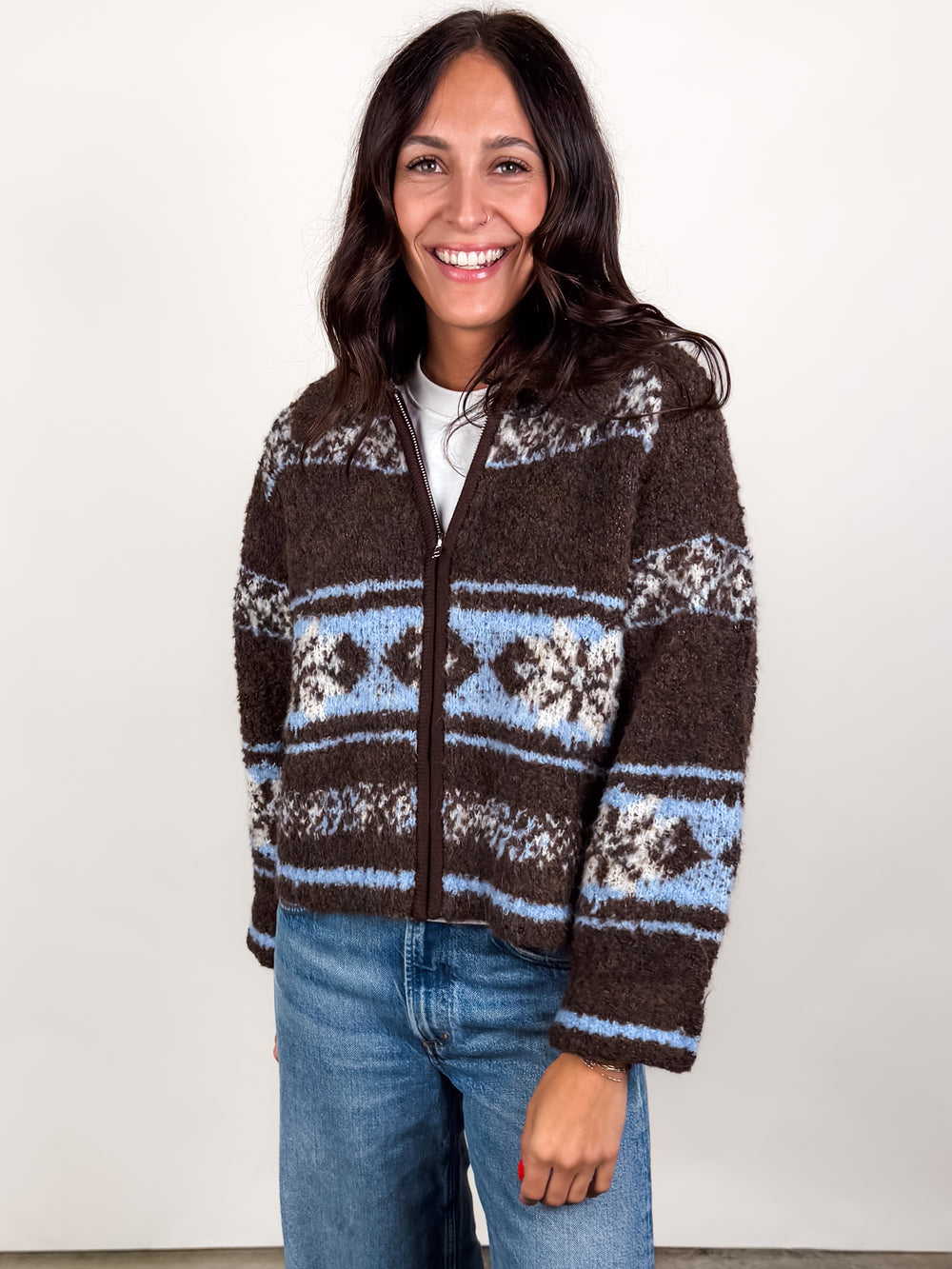 Through This Journey Zip Through Sweater