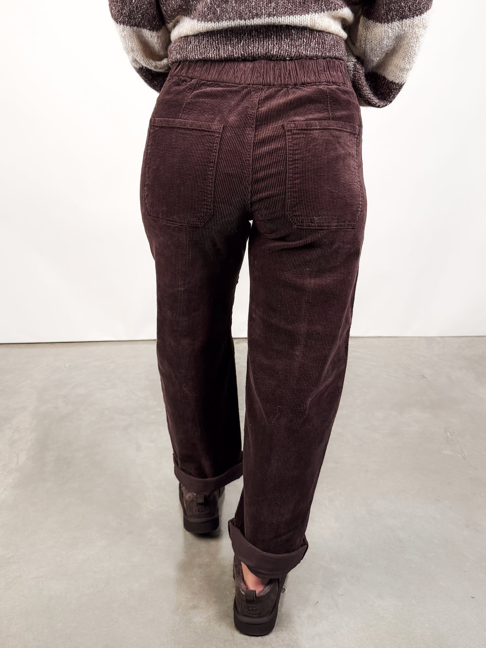 Villa Drawstring Barrel Pant in Chocolate