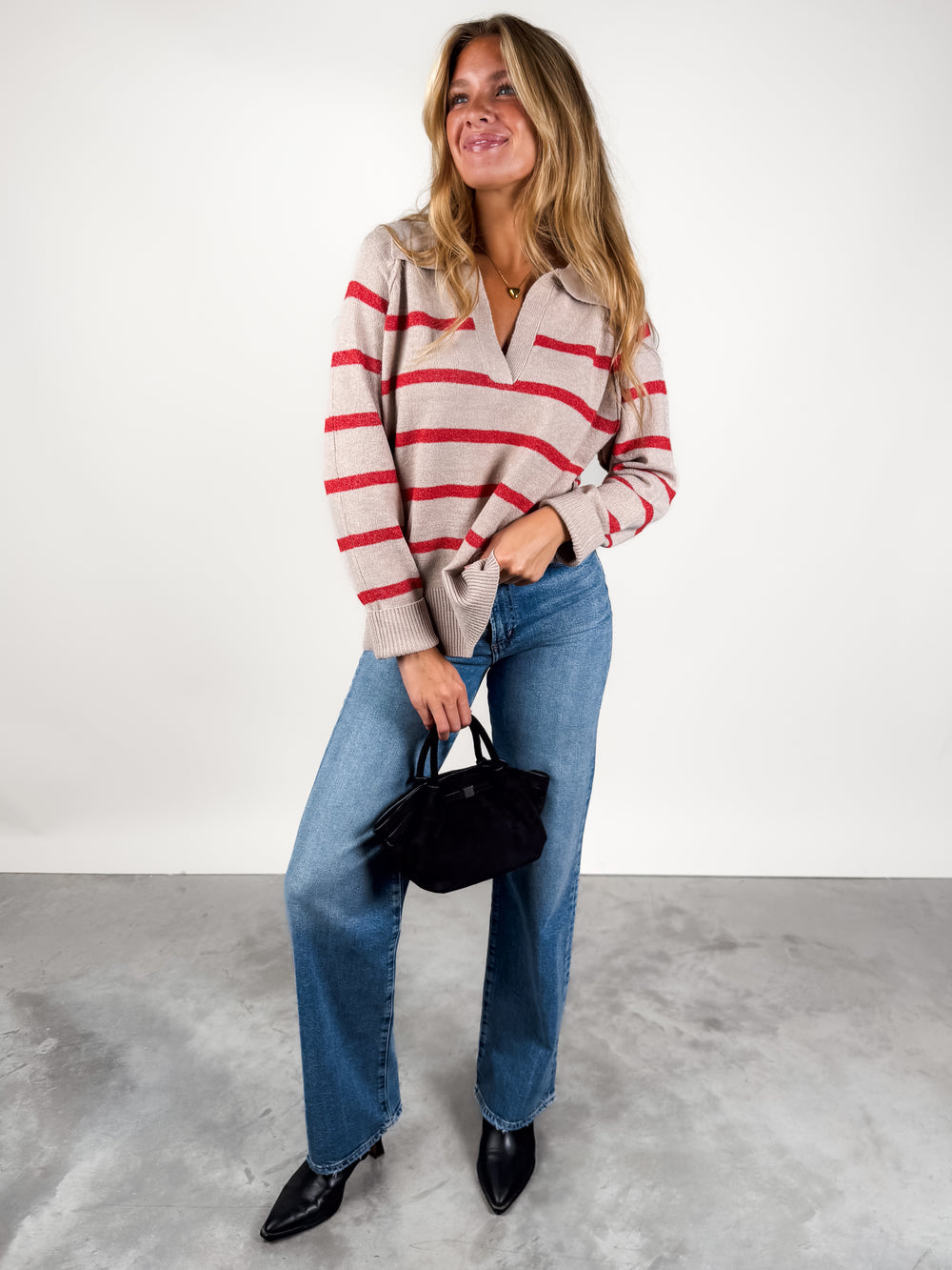 Graham Striped Polo Sweater