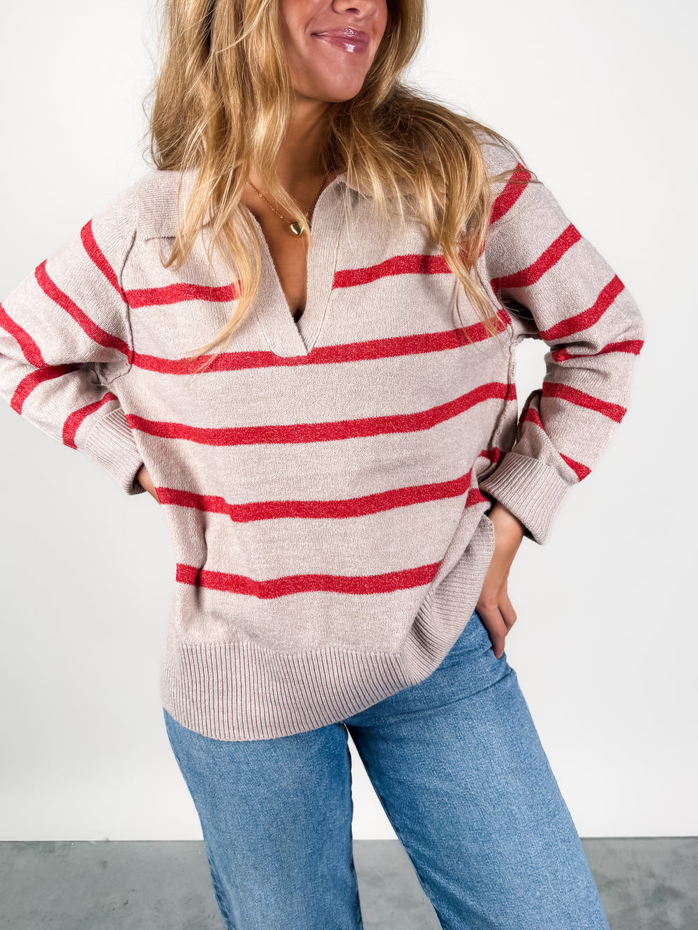 Graham Striped Polo Sweater