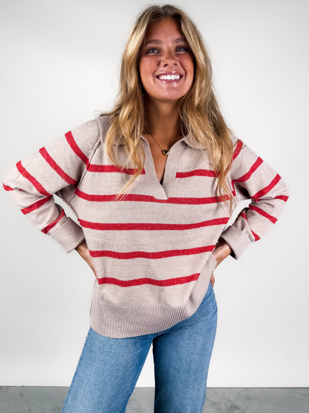 Graham Striped Polo Sweater