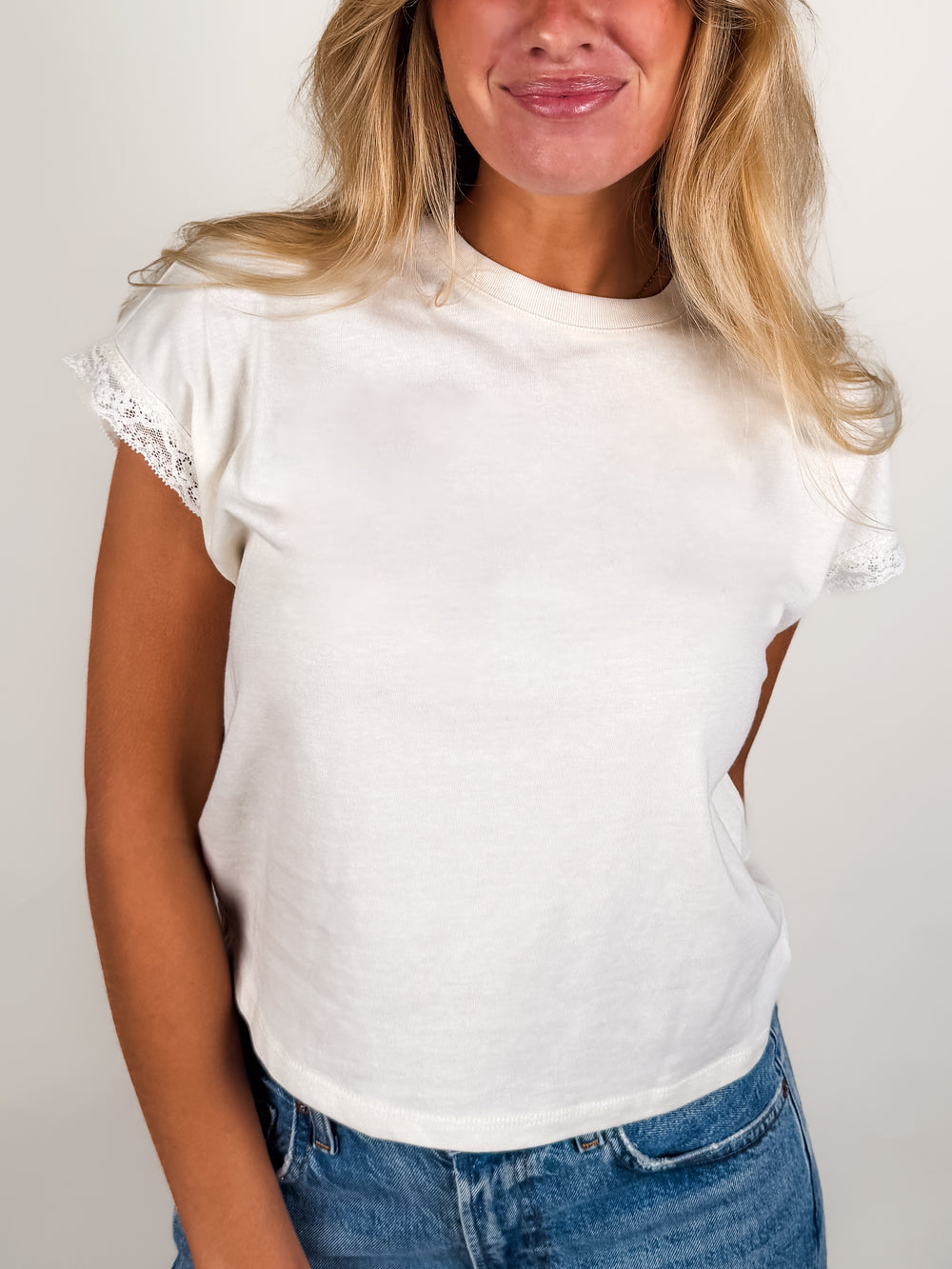 Marika Lace Trim Muscle Tee