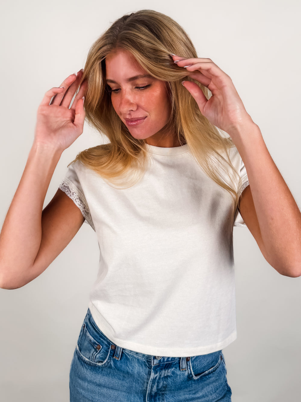 Marika Lace Trim Muscle Tee