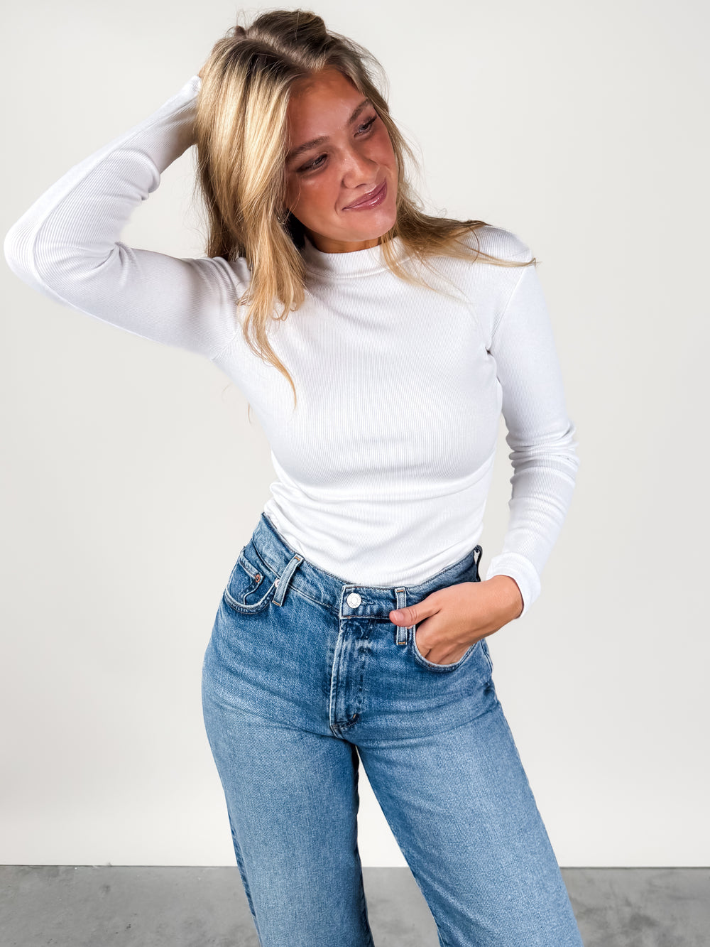 Lauryn Mock Neck Long Sleeve