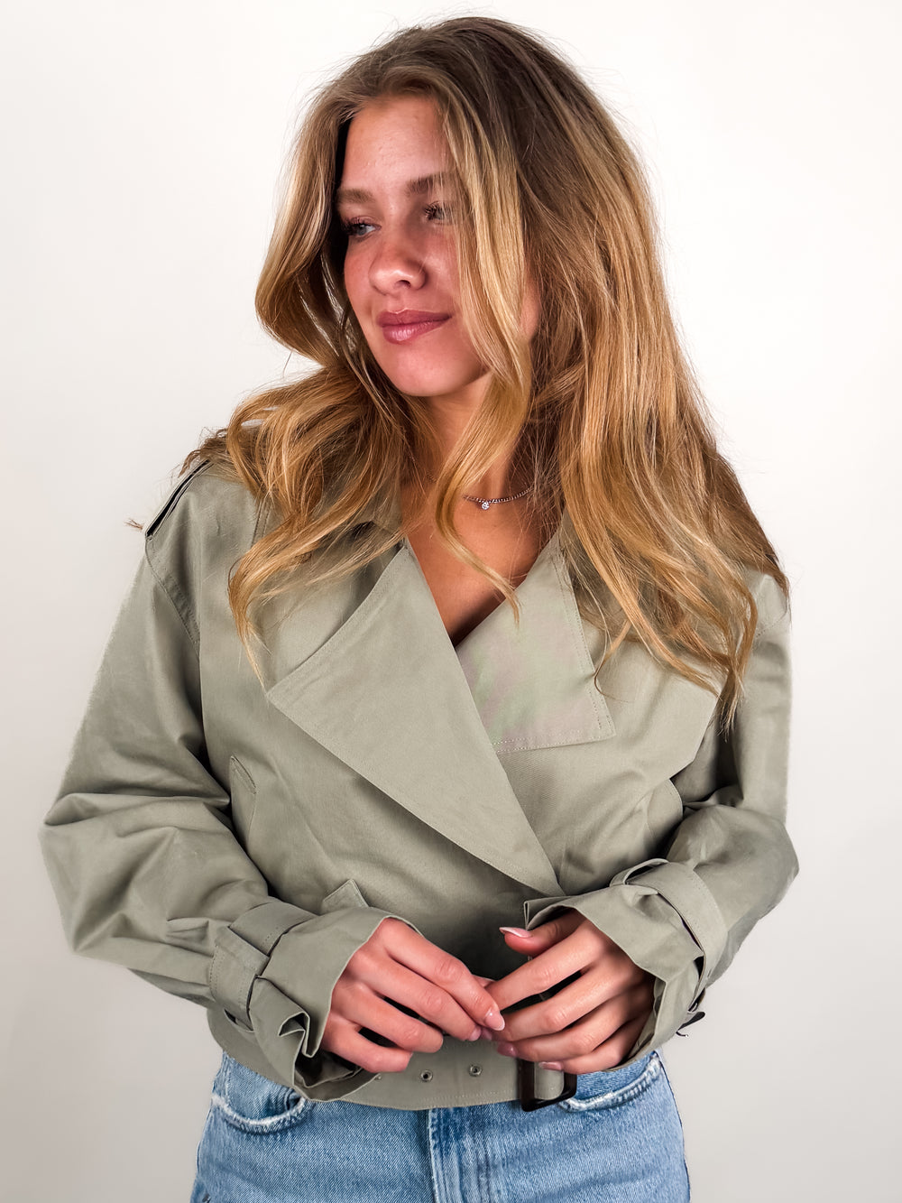 Business As Usual Cropped Trench Jacket
