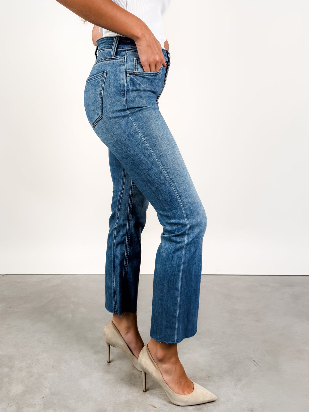 Kelsey High Rise Fab Ab Ankle Flare in Rigor