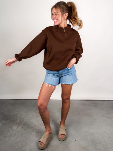 Brown Mock Sweatshirt
