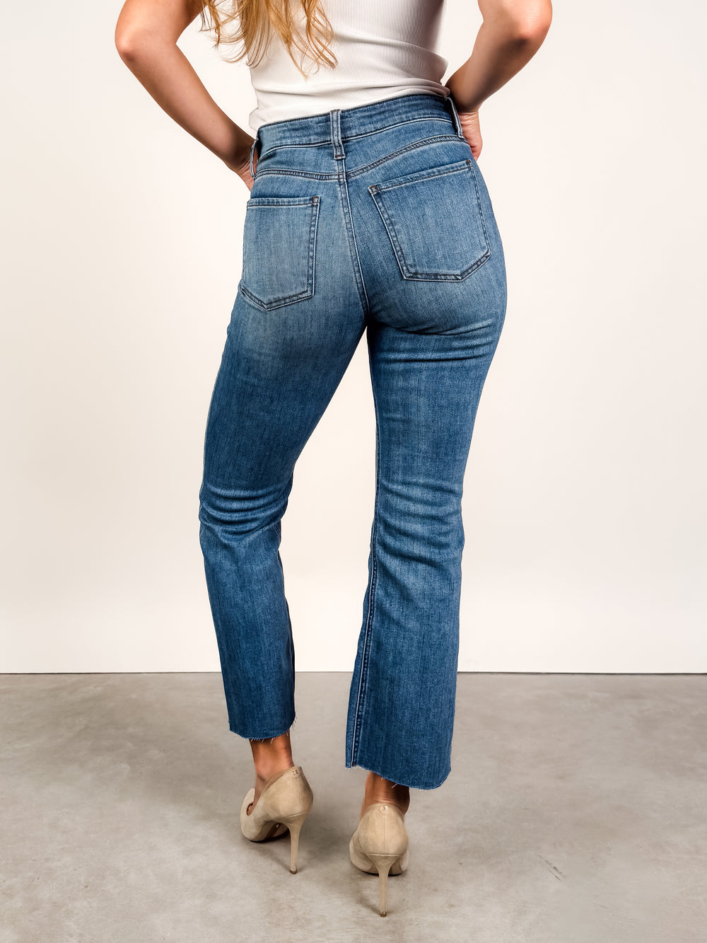 Kelsey High Rise Fab Ab Ankle Flare in Rigor