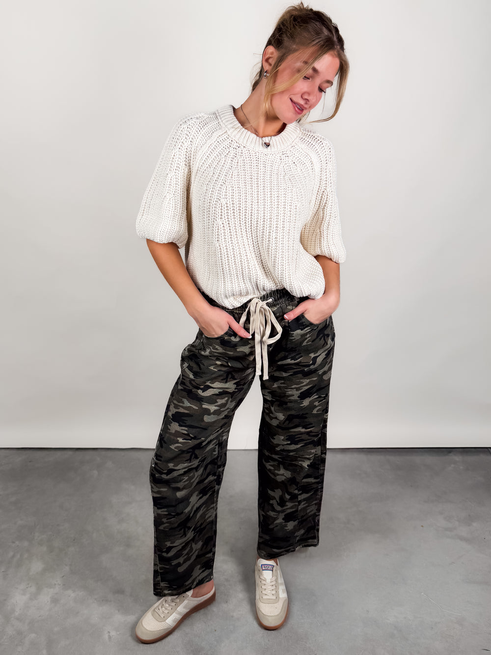 Cast A Shadow Camo Barrel Leg Pants