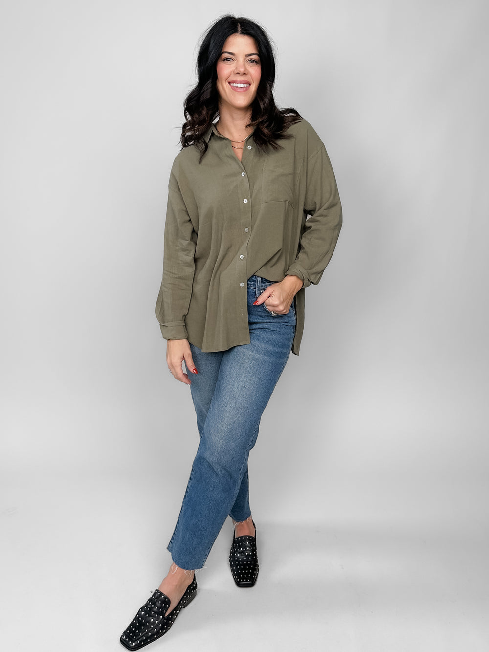 Charmed Hour Button Down Top