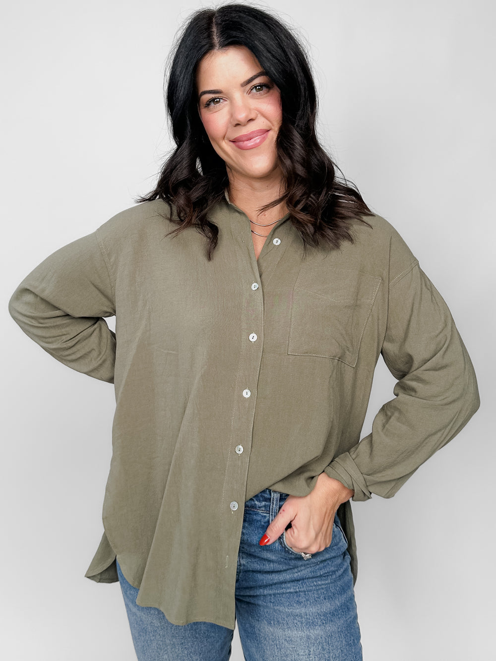 Charmed Hour Button Down Top