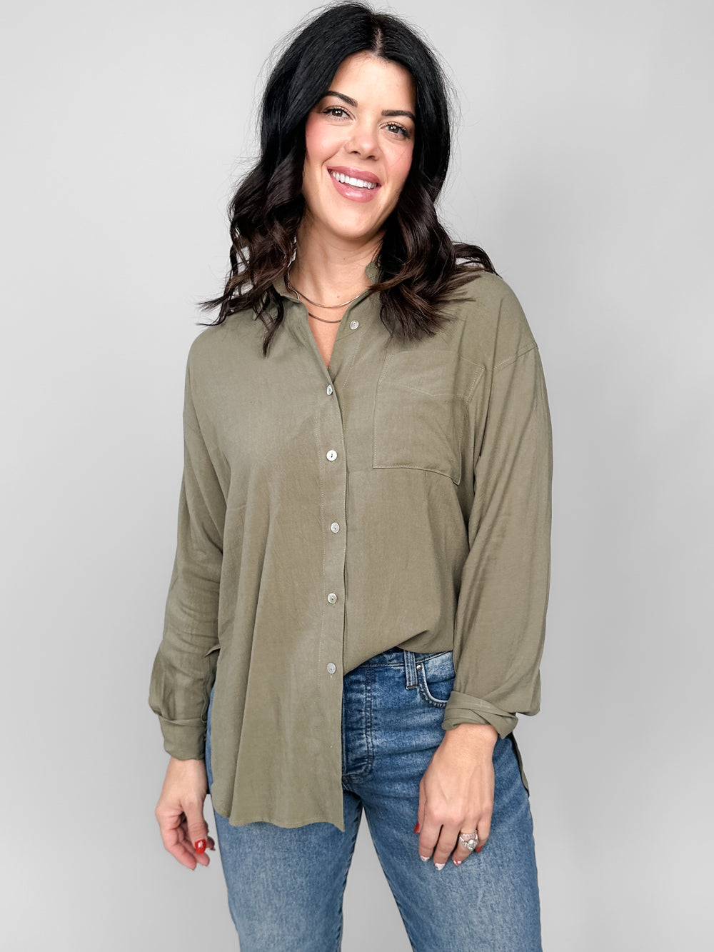 Charmed Hour Button Down Top